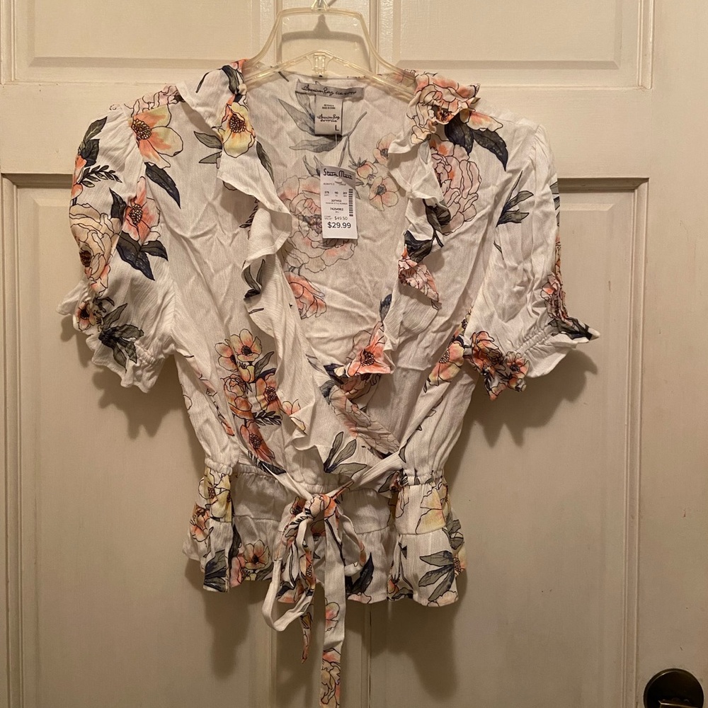 Floral gauzy blouse - Size large